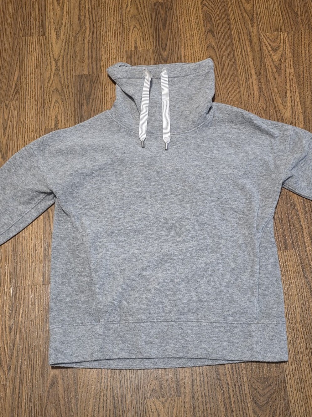 Lululemon Go Forward Pullover Heathered Core Light Grey Fleece Cowl Neck Size 4 - Picture 3 of 7